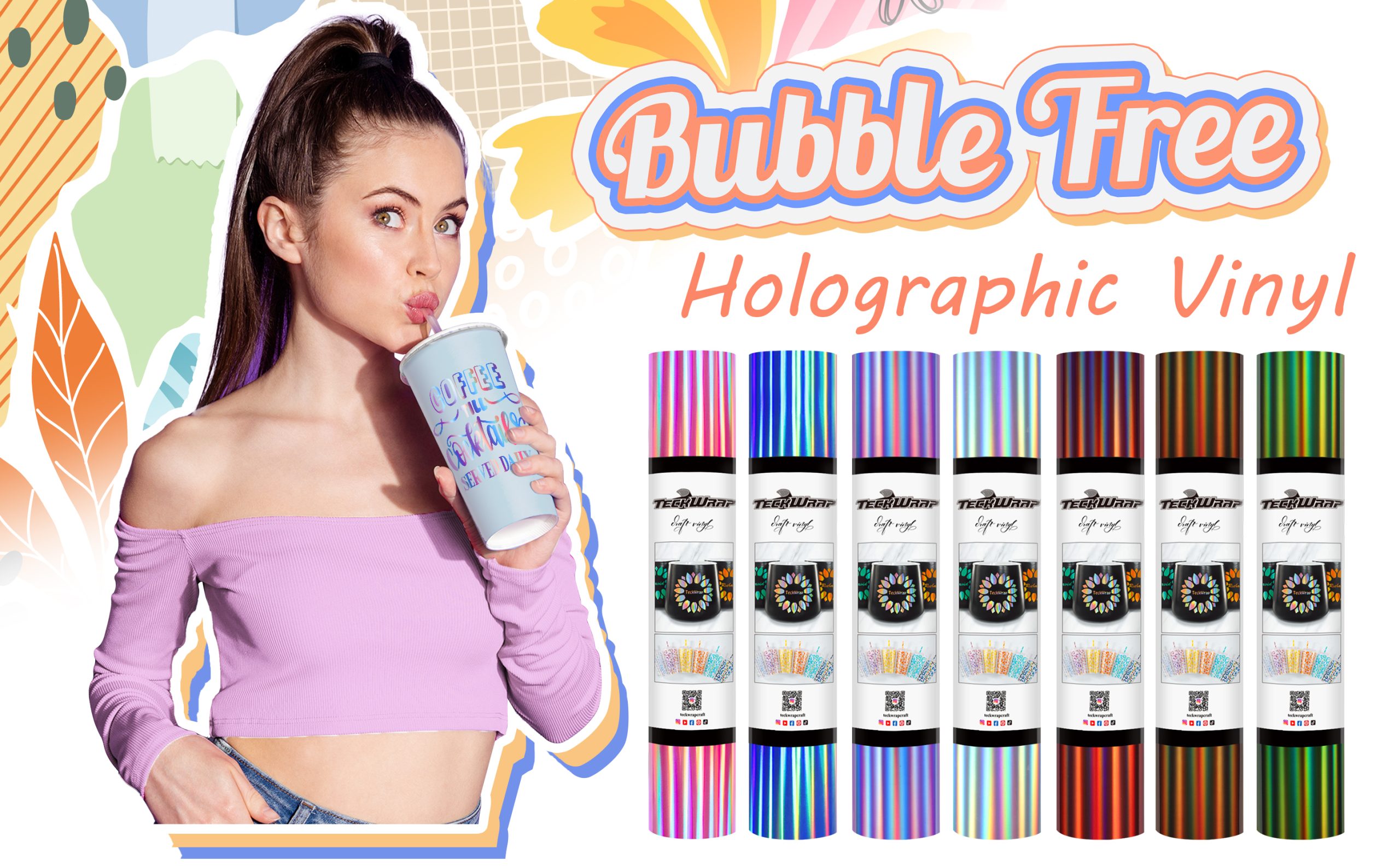 Фолио с холографска дъга Bubble Free